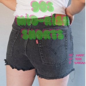 Grey Dark Wash Levi's 501 Shorts